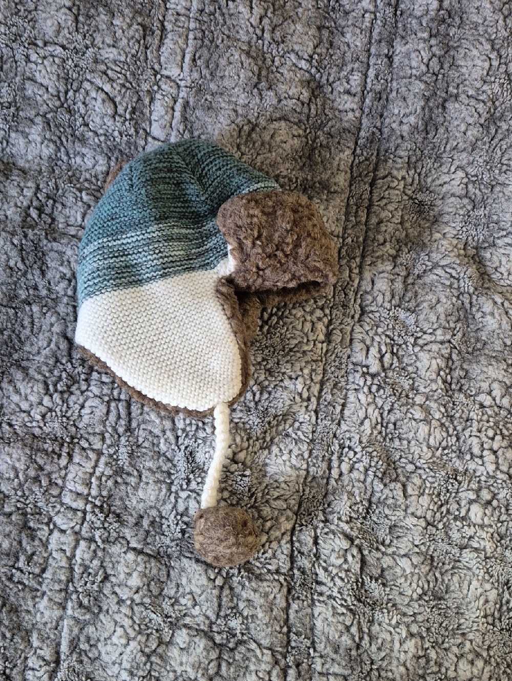 3M Thinsulate Knit Trapper Hat - Teal & Brown (706) - Picture 4 of 6